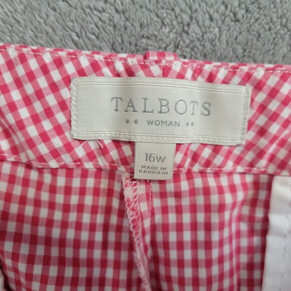 Talbots Womens Shorts 16W Plus Zip Fly Red Gingham Check Lightweight PLA10E - Picture 8 of 10